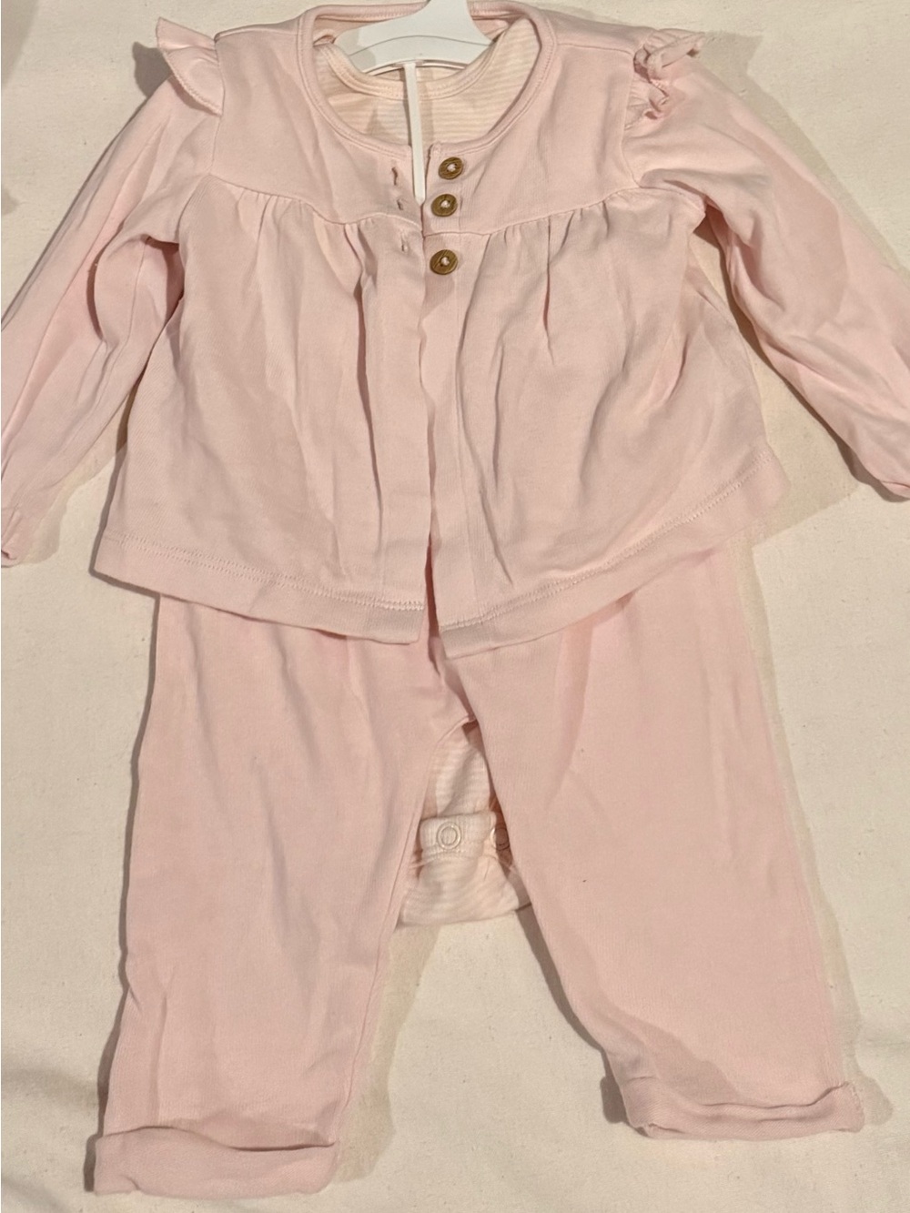 Carter's Light Pink Baby Matching Set - Long Sleeve Top & Pants
